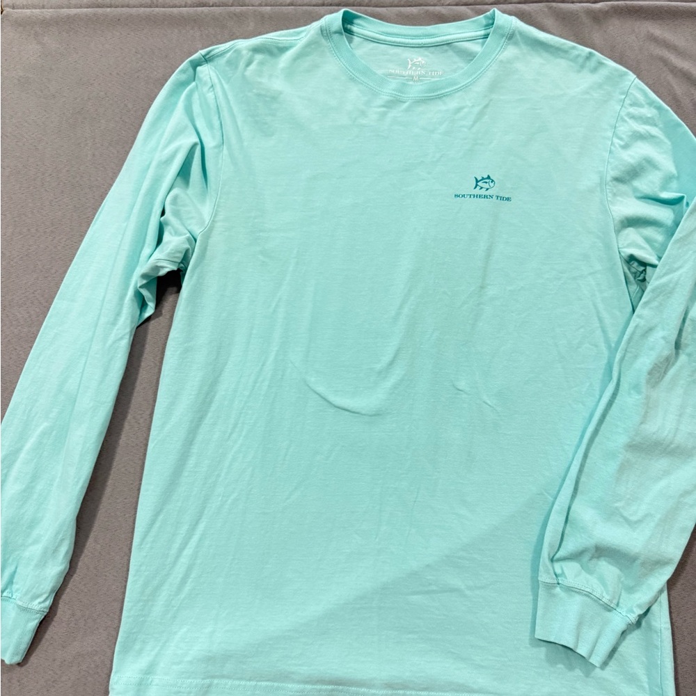 Southern Tide Men's Aqua Long Sleeve Shirt